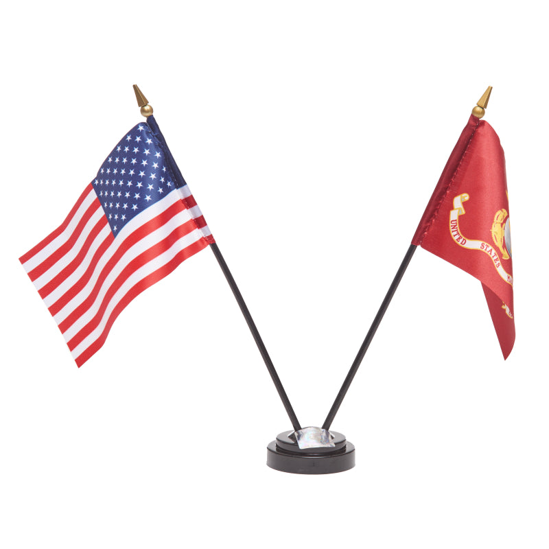 172- US and Marine desktop flag set