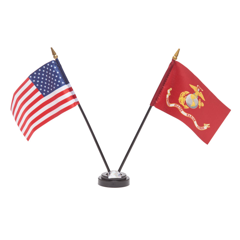 172- US and Marine desktop flag set